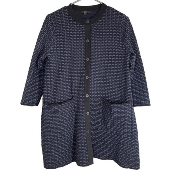 COS Navy Textured Button Front Cardigan size XS - Picture 1 of 6